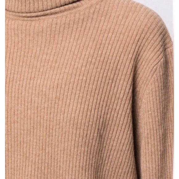 Reformation Women’s Luisa Cropped Sweater Size M Camel Turtleneck Cashmere - Picture 6 of 10